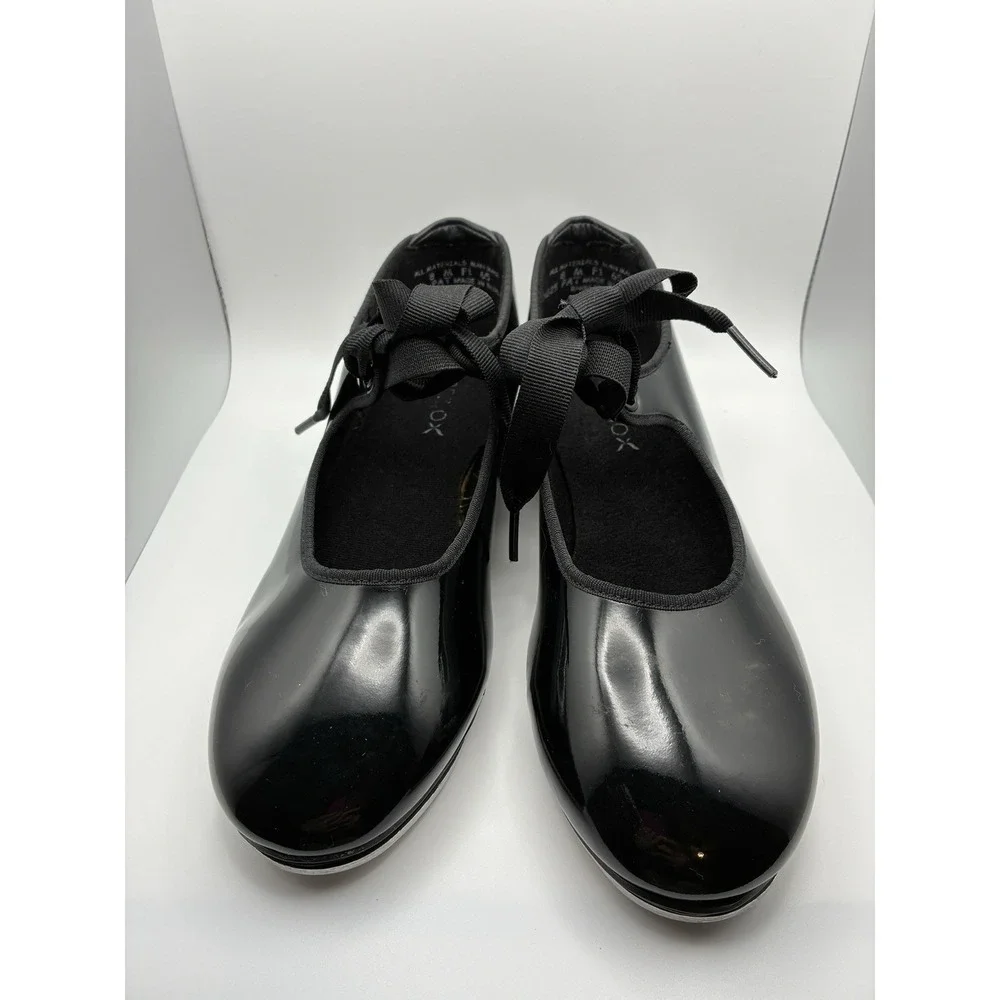 CAPEZIO  ~ JR. Tyette Tap Shoe ~ Adult ~ Size 8 M ~ Black Patent